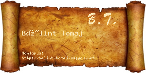 Bálint Tomaj névjegykártya